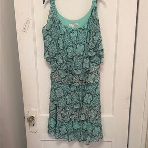 Robbie Bee Turquoise Patterned Dress
